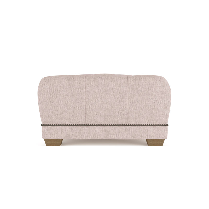 Hudson Ottoman, Plush Velvet Blush, Weathered
