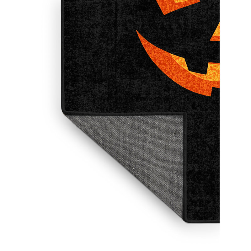 Tapis moelleux moelleux et moderne à motif abstrait moderne et contemporain d'Halloween Feingold - reliure noire, 2 x 5