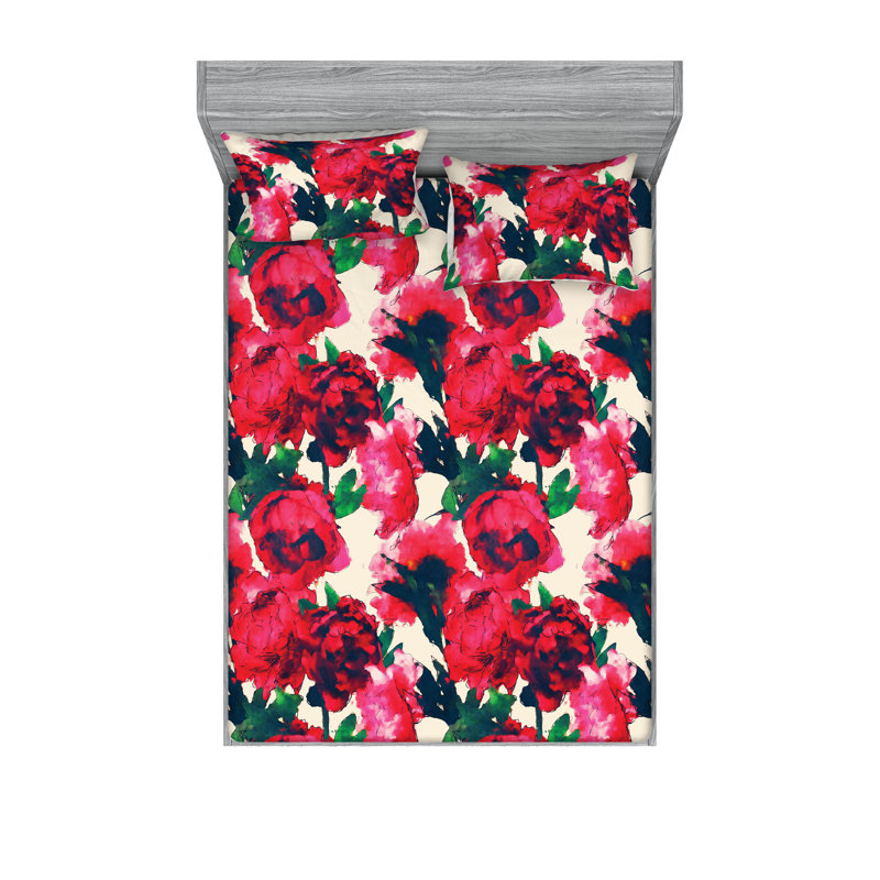 Drap-housse et taies décoratives 3 pièces Ambesonne, Ensemble de draps pour grand lit avec 2 taies d'or