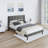 Queen Sized Upholstered Platform Bed Frame, Modern Button Tufted Luxury Linen Fabric, No Box Spring Needed, Classic Gray