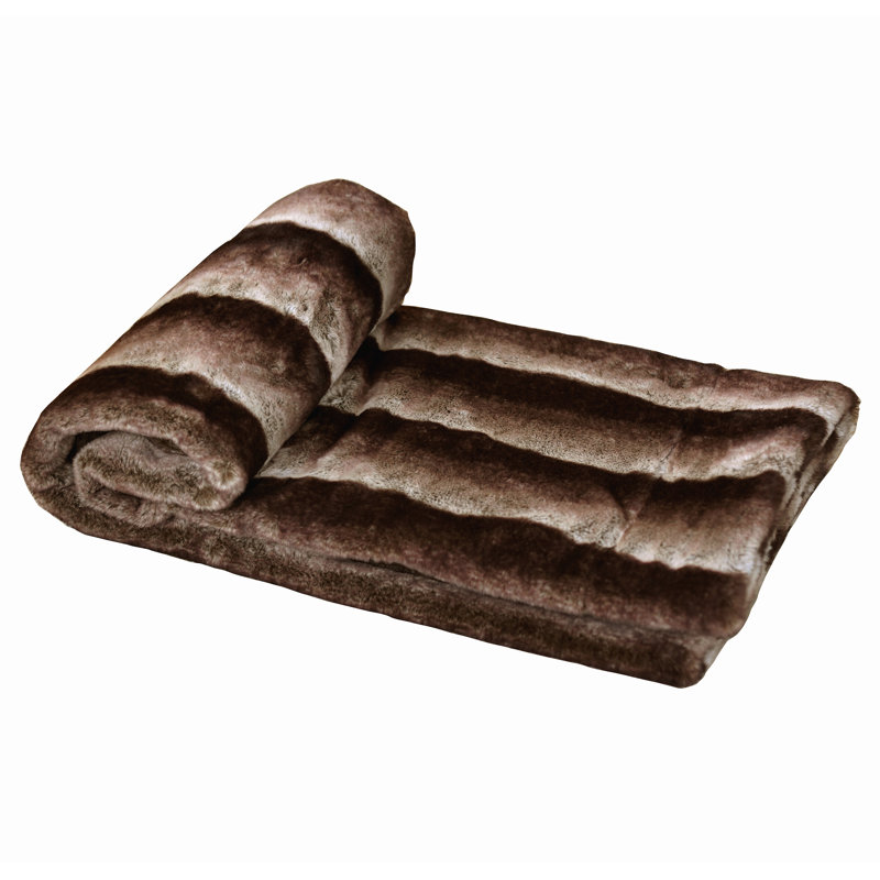 Knitted Throw Blanket, Brown