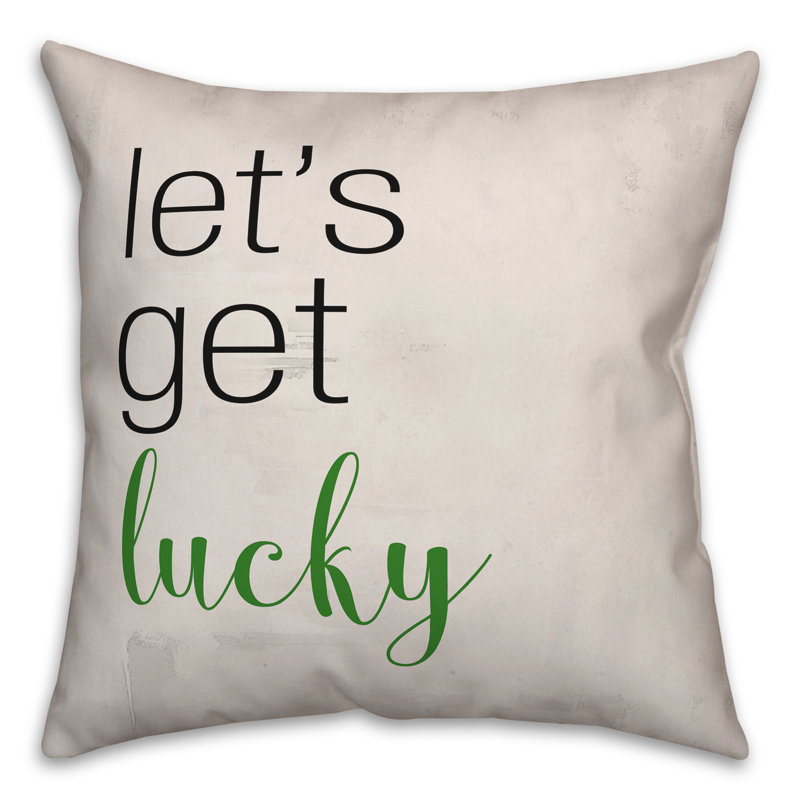 Oreiller en polyester filé 18 x 18 Lets Get Lucky 2, 18 po x 18 po