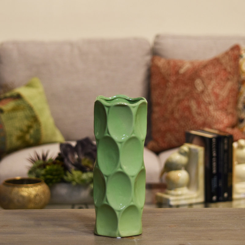 Grier Table Vase, 11" H x 4.5" W x 4.5" D, Orange