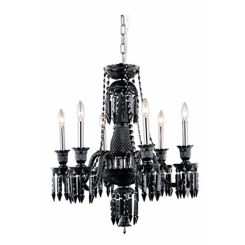 Lustree 6 lumières façon bougie/classique Leonardo, Noir
