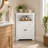 32" Freestanding Corner Storage Cabinet with 2 Doors and Adjustable Shelves
