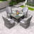 4 - Person Patio Dining Set Umbrella Hole Included Square Table with Cushions Included-1965397962