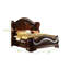 Grand lit de style traditionnel Bella en bois de noyer foncé-614235043