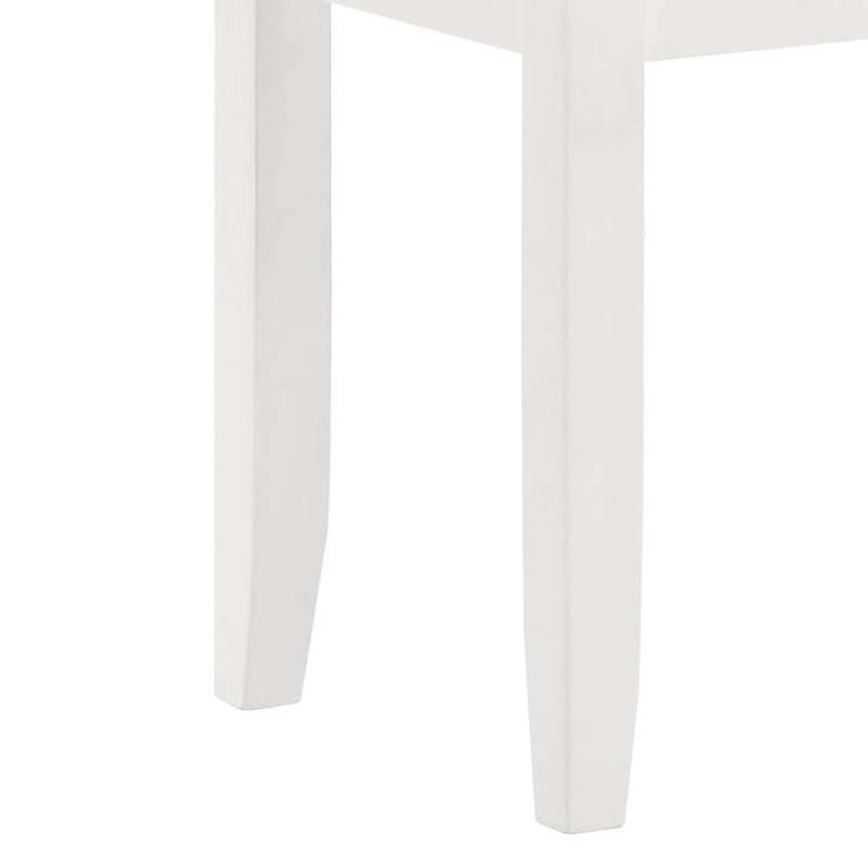 Tabouret de coiffeuse avec siège rembourré, Gris, Blanc