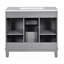 Meuble-lavabo de salle de bain avec lavabo supérieur, armoire à miroir, armoire de rangement moderne avec 2 portes à fermeture douce et 2 tiroirs, meuble-lavabo simple-112897603