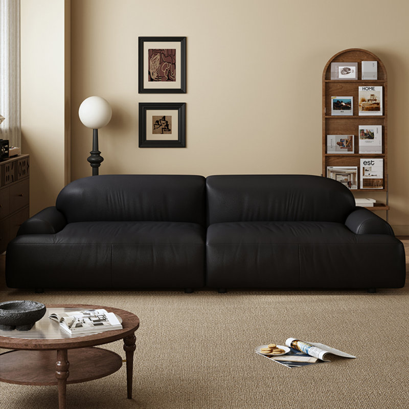 Italian Retro Simple Black Sofa