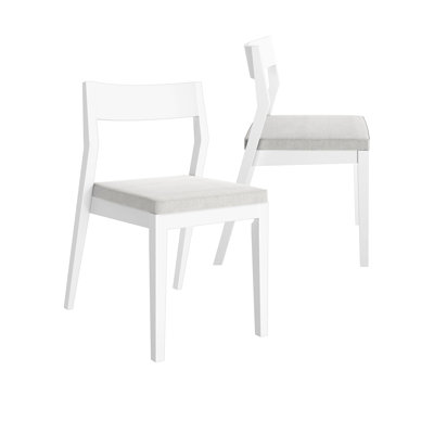 Modern Solid Wood Dining Chair with Upholstered Cushion (2 Pack)