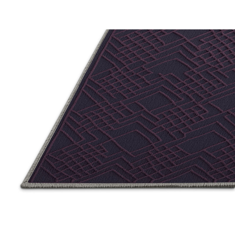 Tapis mauve lavable à la machine, Carré 4 pi