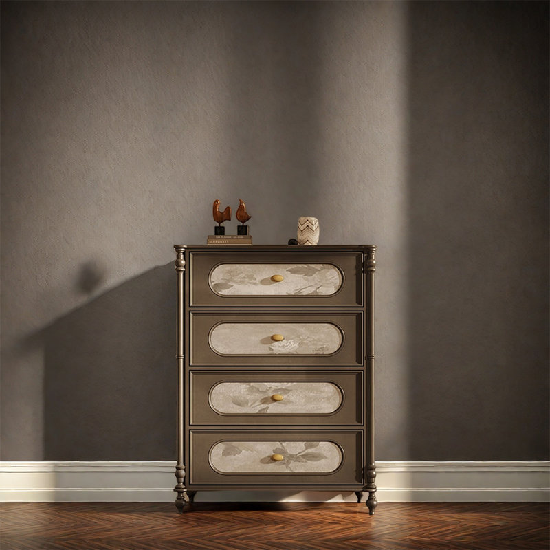 Armoire de rangement décorative en bois massif