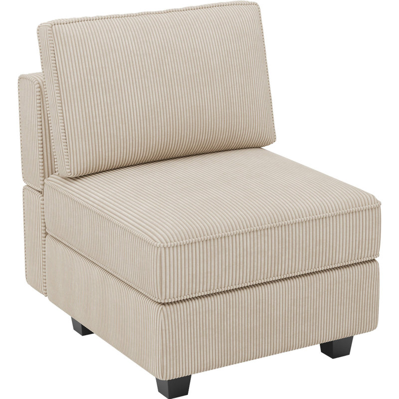 Nakash 26.4'' Wide Upholstered Armless Chair with Pillow Back, Storage Single Chair Module Part For Sectional Sofa