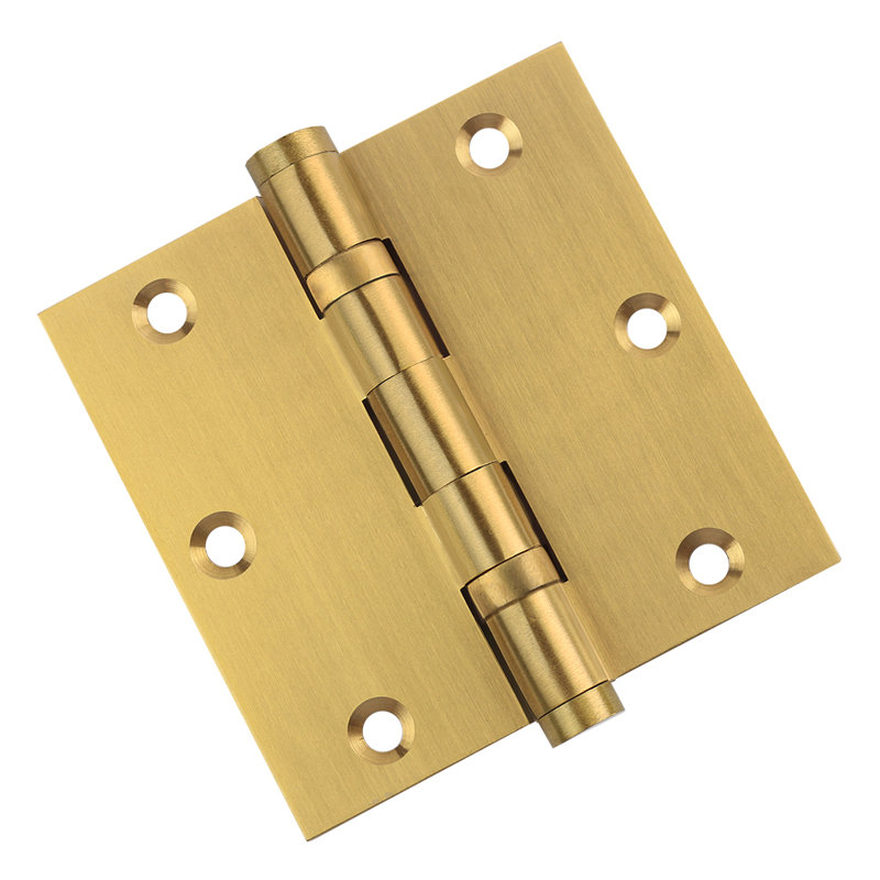 3.5" H × 3.5" W Butt Bearing Door Hinge, Satin Brass 
