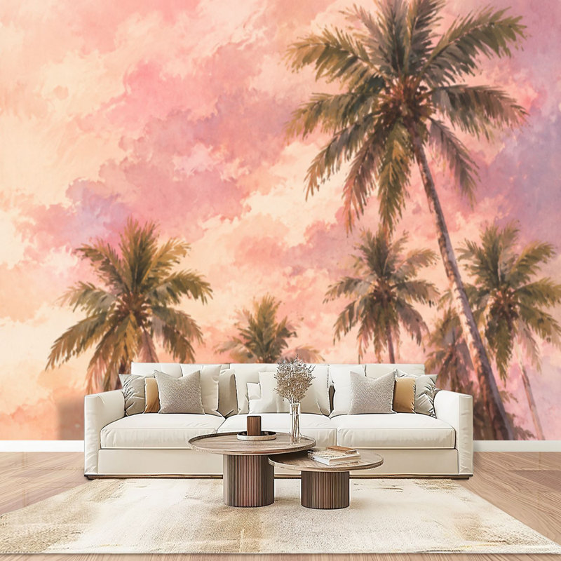 Peler et coller, papier peint tropical, palmier, art mural auto-adhésif et amovible