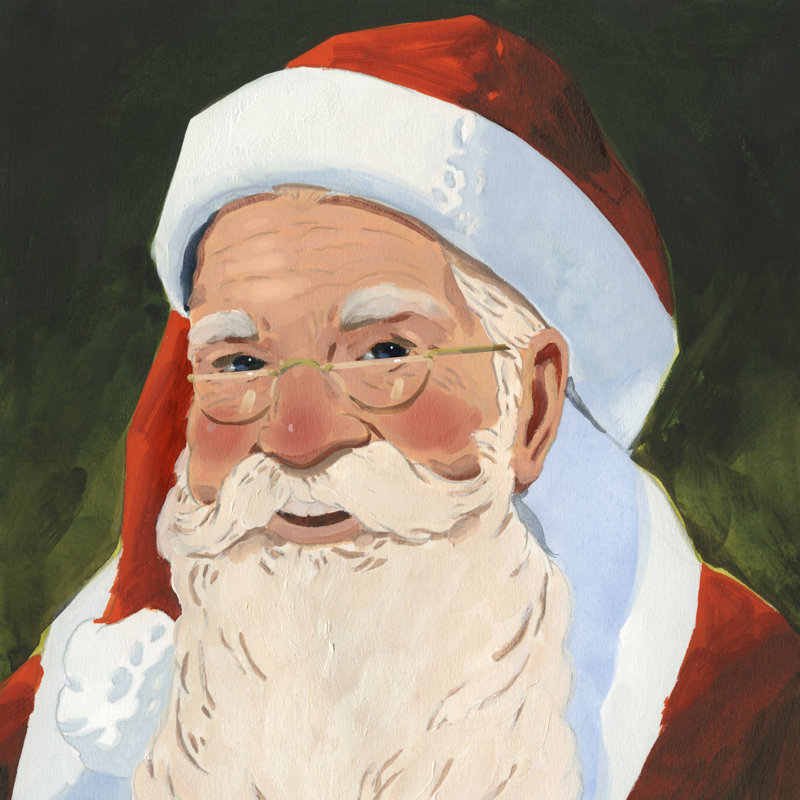 Santa Claus Specs I by Jacob Green - Painting Print, Wrapped Canvas, 122cm H x 81cm W x 3.18cm D
