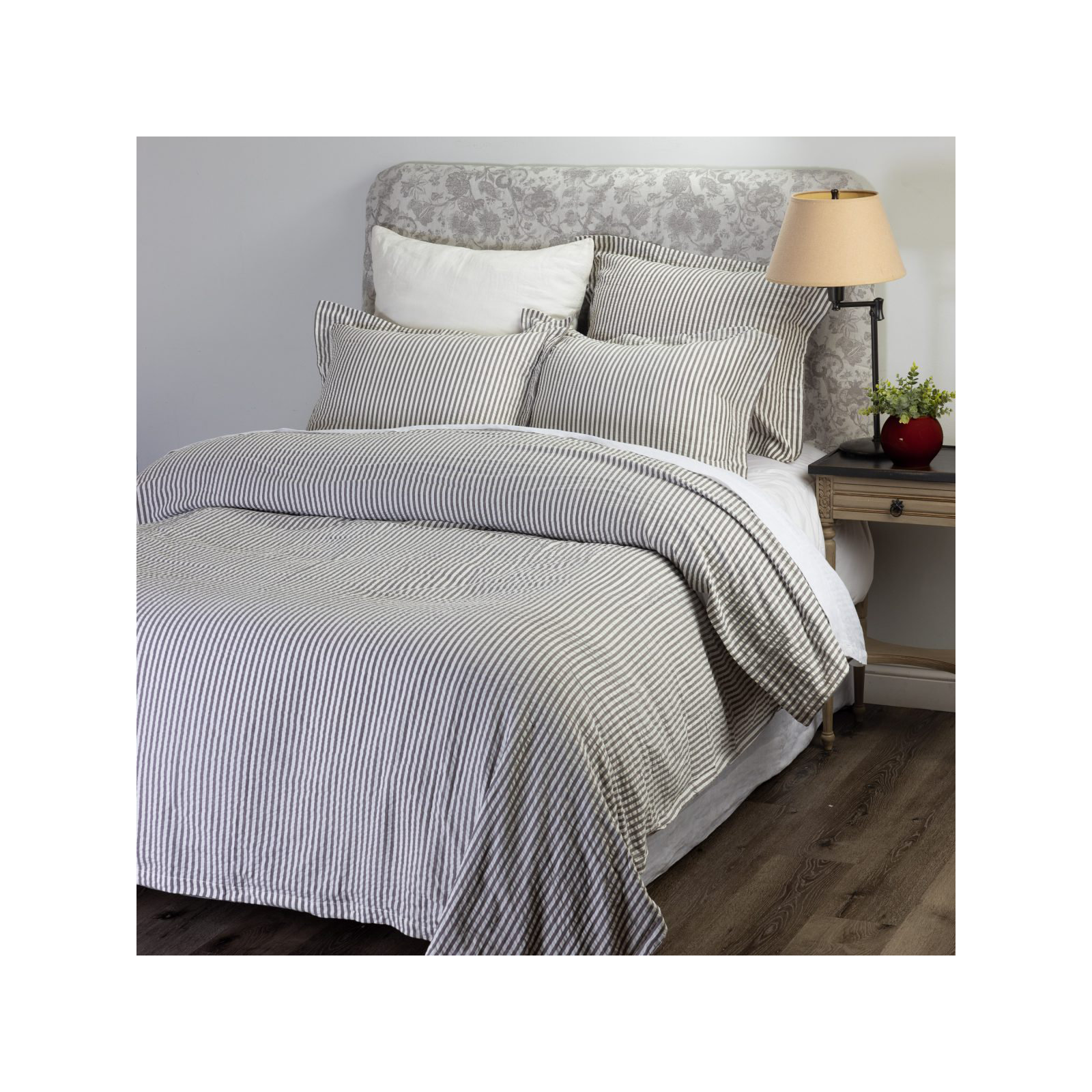Oakden Percale Duvet Cover, Gray, Queen Duvet Cover