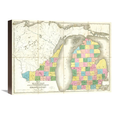 " Map Of Michigan And Part Of Wisconsin Territory, 1839 " by David H. Burr