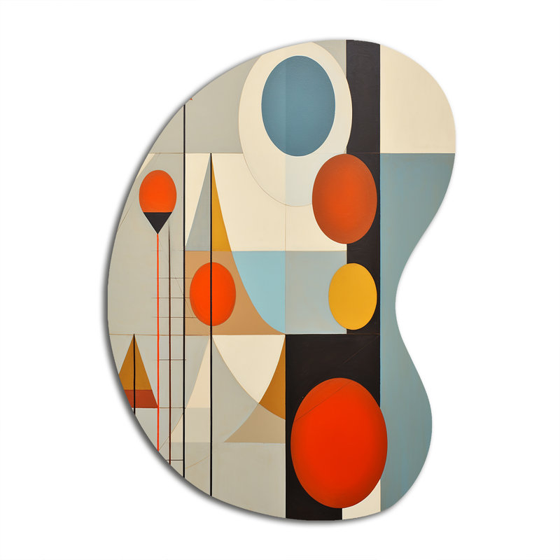 Serendipity Abstract Mid-Century Geometrics I - Modern Midcentury Boom Shape - Art mural métallique asymétrique