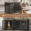 Mobilier de cage pour chien avec portes avant et latérales, chenil robuste pour petits, moyens et grands chiens-377743842-373247051