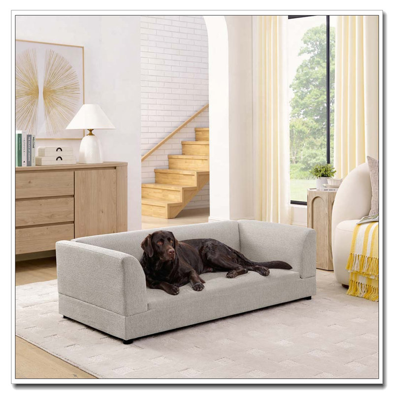 Canapé confortable surdimensionné pour animaux de compagnie de taille moyenne / grande, Beige