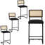 Tabouret de bar et de comptoir rembourré avec dossier en rotin Marlow-882574118-882574117-881468635