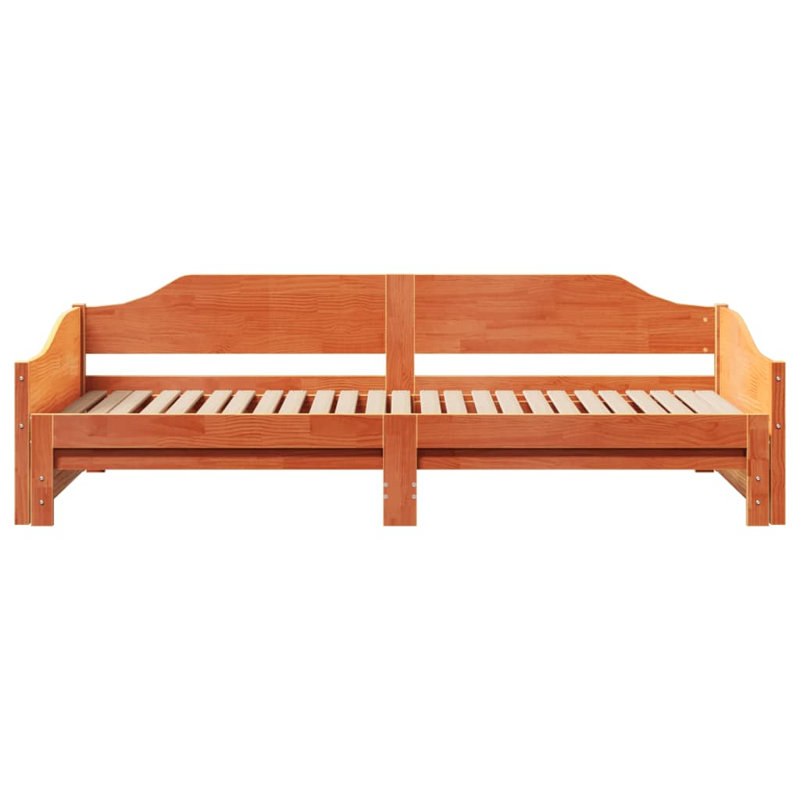 Capirano Solid Wood with Trundle, Wax Brown, European Single (90 x 200cm)