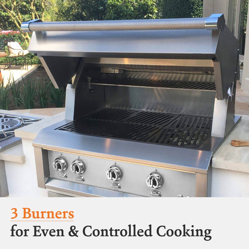 36" Built-In Grill, 2 Trellis Burners, 1 Sear Burner, Rotisserie, Natural Gas
