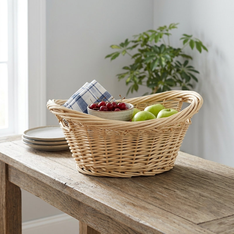 Panier ovale en osier, 6,75 po x 16,25 po x 12 po