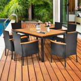 Nadkar Rectangular 6 - Person 59" Long Dining Set with Cushions