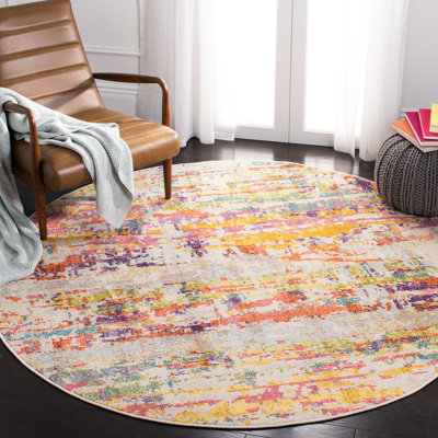Felty Abstract Beige Area Rug