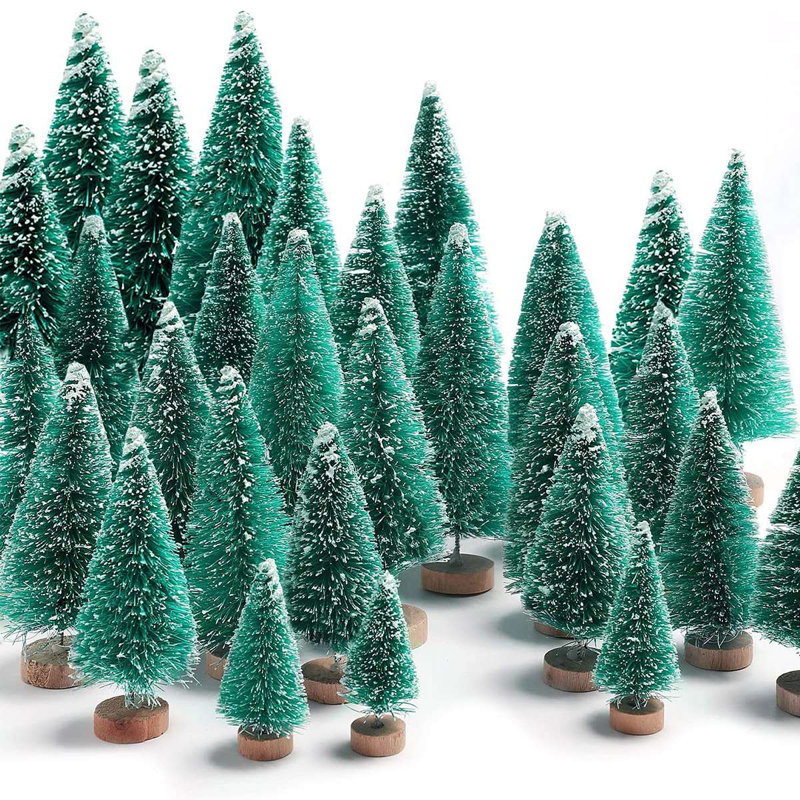 25 mini-arbres de Noël artificiels pour décorations de table et artisanat