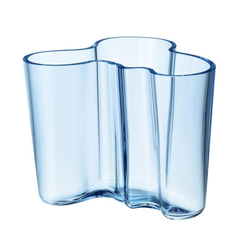 Aalto Glass Table Vase, White, 3.74" H x 4.49" W x 3.69" D