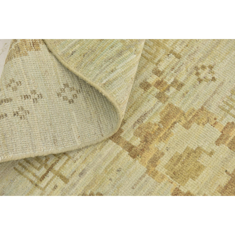 Tapis de zone en laine noué la 12 pi 2 po x 15 pi 6 po one-of-kind Mehdi