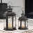 Large Lantern Decorative Outdoor & Indoor, Set of 2 (15’’&11’’) Metal Candle Lanterns Decor, Vintage Hanging Candle Holder