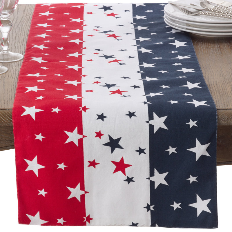 Chemin de table Stars & Stripes - Linge de table patriotique Americana pour le jour du souvenir, le 4 juillet et les fêtes