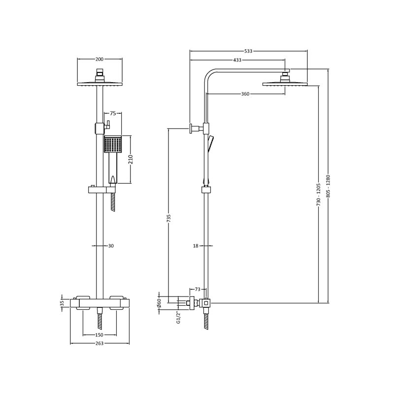 Thermostatic Shower with Dual Shower Head