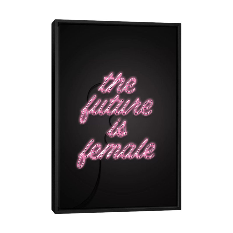«The future is femelle», impression sur toile tendue, H 26 po x l 18 po x P 1,5 po, Toile avec cadre noir, Pas de tapis