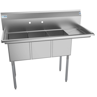 51 " L x 22 " W Silver Freestanding Service Sink