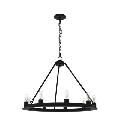 9 - Light Unique Wagon Wheel Chandelier