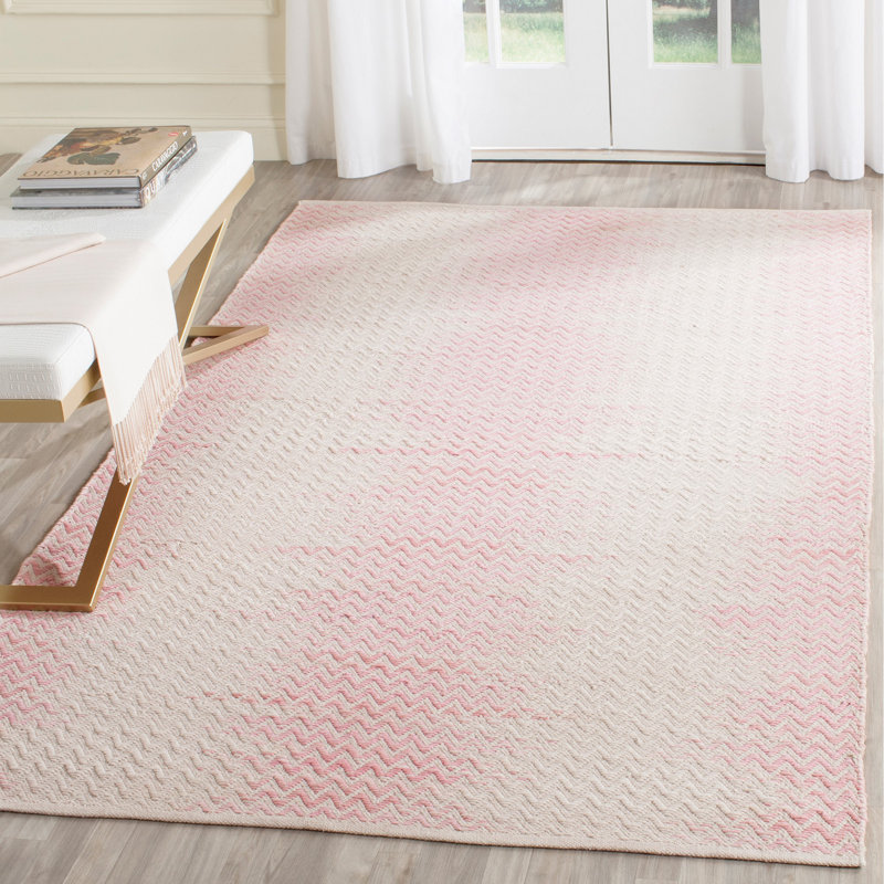 Burke Hand Woven Cotton Striped Rug, Rectangle 5' x 8'