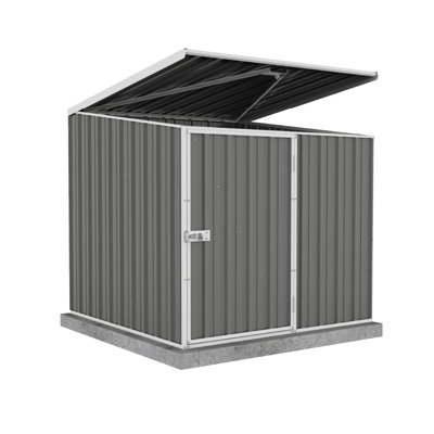 Absco Utility 5 ft. W x 5 ft. D Metal Galvanized Steel Pool Pump Multipurpose Storage Shed Woodland Gray