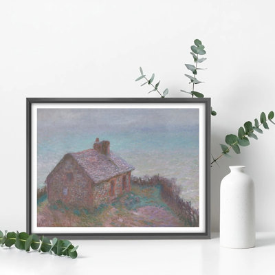Seaside Cottage Artistic Print - Red Roof Cottage with Ocean View for Vacation-Style Serenity