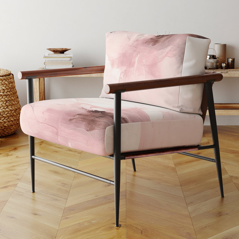 Chaise d'appoint rembourrée rose délicate Marble IV, Noir