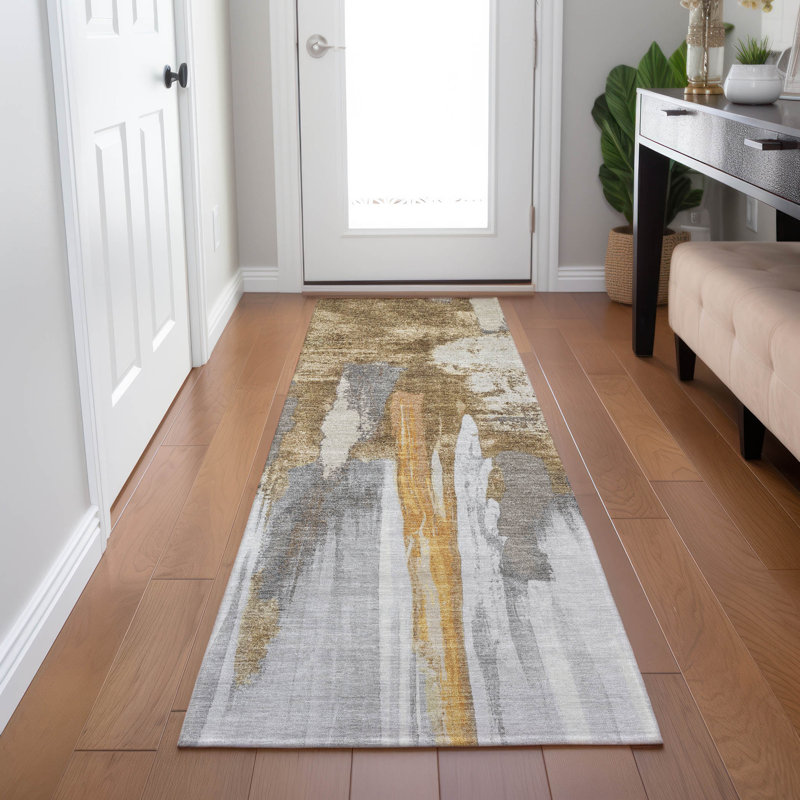 Tapis ivoire Xhevrie intérieur / extérieur lavable à la machine, Tapis de couloir 2 pi 3 po x 7 pi 6 po