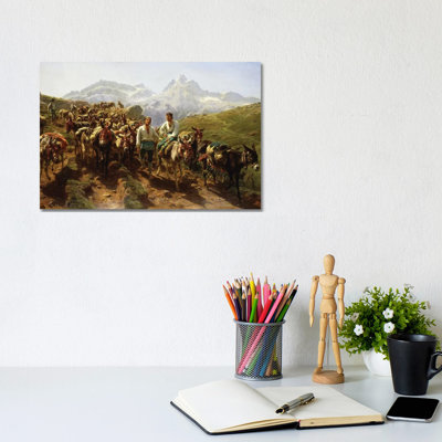 Spanish Muleteers Crossing The Pyrenees, 1857 by Rosa Bonheur - Wrapped Canvas Print