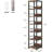 74.80 Inch Tall 6-Tier Corner Shelf, Narrow Rustic Bookshelf For Small Spaces, Versatile Etagere Display Stand