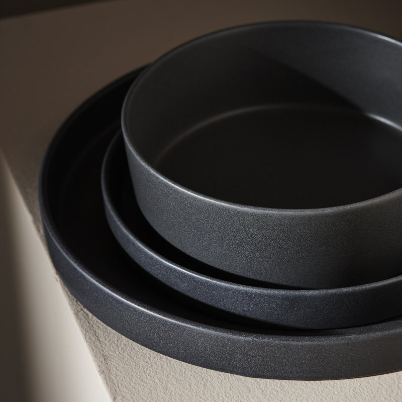 MODAN Piece Stoneware Dinnerware Set - Service for 8, Charcoal
