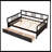 Full Size Daybed Wood Bed with Two Drawers, Durable Pine Frame and Multi-Functional Design for Space Efficiency-1220110109-1220110108